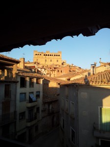 Vistas del castillo de Valderrobles desde el apartamento